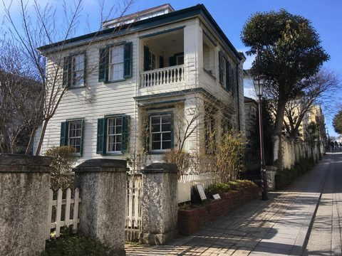 橫濱山手冬日洋風建築與坡道